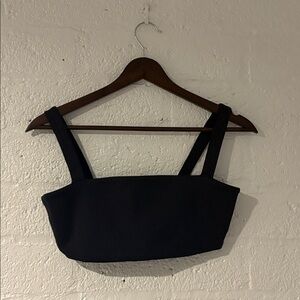 Vuori Black Square-Neck Crop Top with Wide Straps